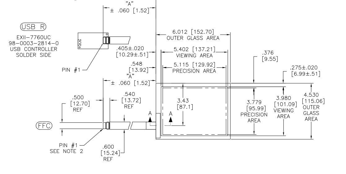 3M 6.7inch Surface Capacitive Touch Screen drawing
